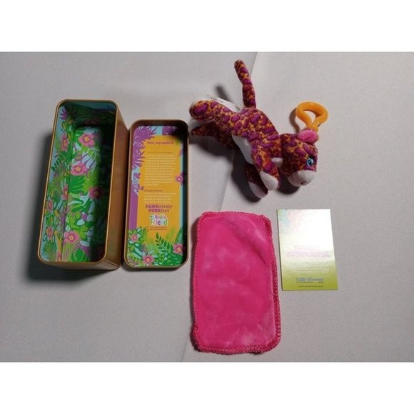 Pink Clouded Leopard Mini Keychain Plushie with Tin (10a1) - Picture 1 of 8